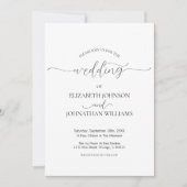 Invitation Script minimal simple Mariage noir et blanc (Devant)