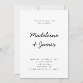 Invitation Script minimal Simple Mariage noir moderne (Devant)
