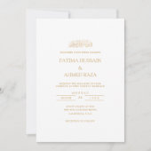 Invitation Script minimal simple or Mariage musulman blanc (Devant)
