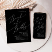 Invitation Script minimal Whimsical | Black Brunch et Bubbly