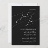 Invitation Script minimal Whimsical | Black Just Love Mariage (Devant)