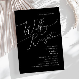 Invitation Script minimal Whimsical   Réception de mariage no