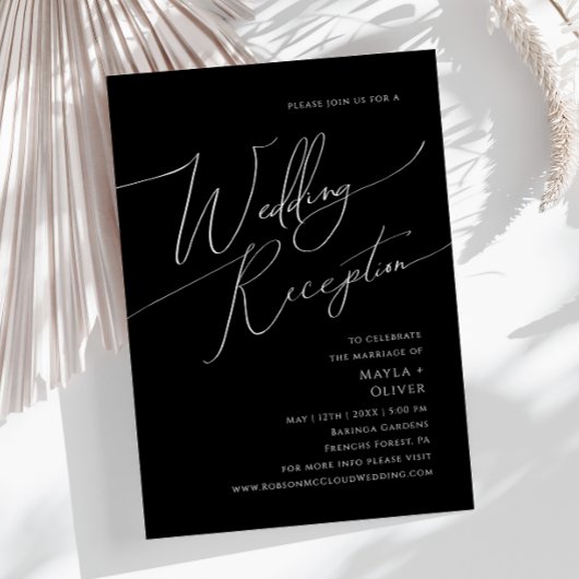 Invitation Script minimal Whimsical | Réception de mariage no