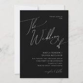 Invitation Script Minimal Whimsical Tout En Un Mariage De (Devant)