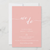 Invitation Script minimaliste Apricot Nous faisons Mariage (Devant)