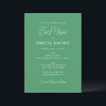 Invitation Script minimaliste Bat mitzvah moderne Kelly Green<br><div class="desc">Script minimaliste personnalisé Kelly Green Modern Bat mitzvah Invitation</div>