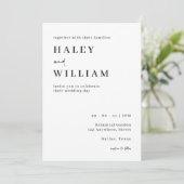 Invitation Script minimaliste classique chic Mariage simple (Debout devant)