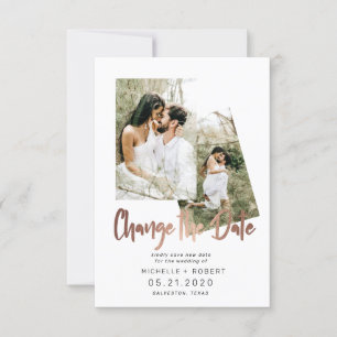 Invitation script minimaliste deux Photo Modifier la date