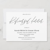 Invitation Script minimaliste Dîner de répétition moderne (Devant)