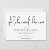 Invitation Script minimaliste Dîner de répétition moderne (Devant)