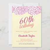 Invitation Script minimaliste Élégant 60e fête d'anniversaire (Devant)