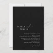 Invitation Script minimaliste élégant | Mariage noir (Devant)