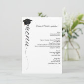 Invitation Script minimaliste Graduation du menu du dîner (Debout devant)