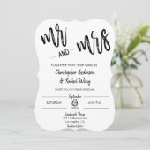 Invitation Script minimaliste M. et Mme Mariage (Debout devant)