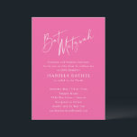 Invitation Script minimaliste mignon rose chaud Bat mitzvah m<br><div class="desc">Script Minimaliste Personnalisé Classique Cute Hot Rose Moderne Bat mitzvah Invitation</div>