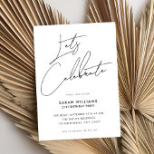 Invitation Script minimaliste moderne 21e anniversaire