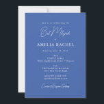 Invitation Script minimaliste Moderne Bat mitzvah Cute Blue<br><div class="desc">Script Minimaliste Personnalisé Bleu mignon Bat mitzvah moderne Invitation</div>