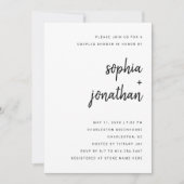 Invitation Script minimaliste moderne | Douche Couples (Devant)