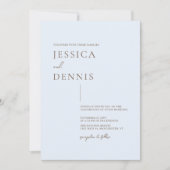 Invitation Script minimaliste moderne élégant Mariage bleu cl (Devant)