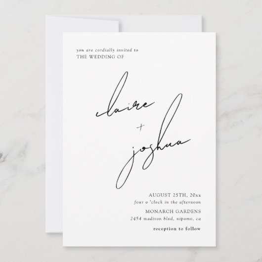 Invitation Script minimaliste moderne et Whimsical (Devant)