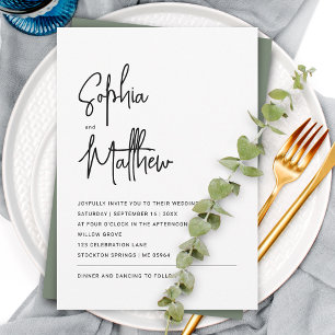 Invitation Script minimaliste moderne   MARIAGE