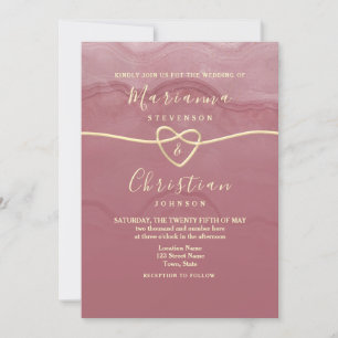 Invitation Script minimaliste moderne Mariage de Rose poussié