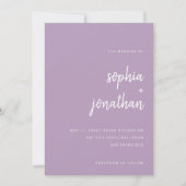 Invitation Script minimaliste moderne | Mariage Lavender (Devant)