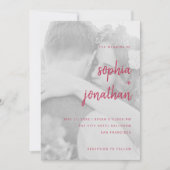 Invitation Script minimaliste moderne | Mariage photo (Devant)