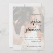 Invitation Script minimaliste moderne | Mariage photo (Devant)
