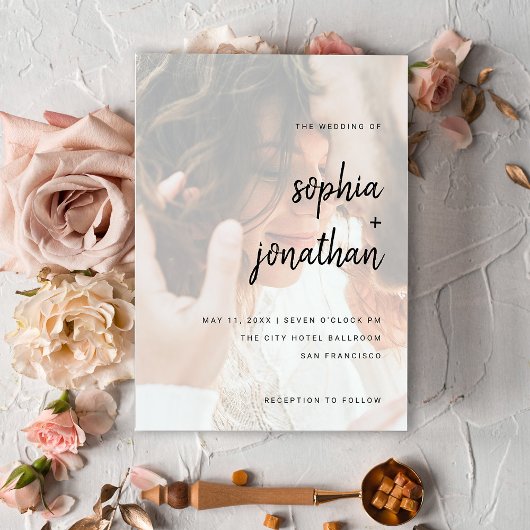 Invitation Script minimaliste moderne | Mariage photo