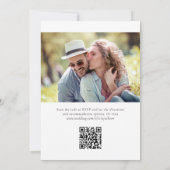 Invitation Script minimaliste moderne photo QR Code Mariage (Dos)
