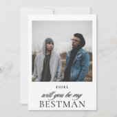 Invitation Script minimaliste photo Bestman Proposition (Devant)