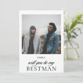Invitation Script minimaliste photo Bestman Proposition (Debout devant)