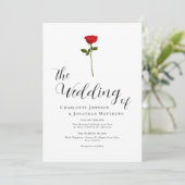 Invitation Script minimaliste Rose rouge élégant (Debout devant)