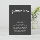 Invitation Script minimaliste simple QUINCEANERA Photo (Debout devant)