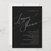 Invitation Script minimaliste Whimsical Black Lingerie Douche (Devant)