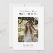 Invitation Script Miss à Mme Minimalist Fête des mariées Boho (Devant)