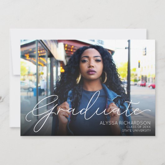 Invitation Script Mod Photo Graduation Party (Devant)