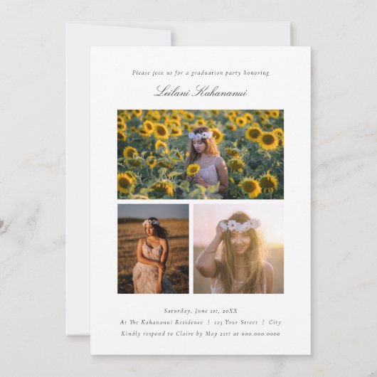 Invitation Script Modern Photo Graduation Party (Dos)