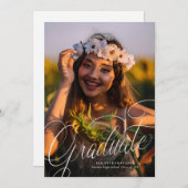 Invitation Script Modern Photo Graduation Party (Devant / Derrière)