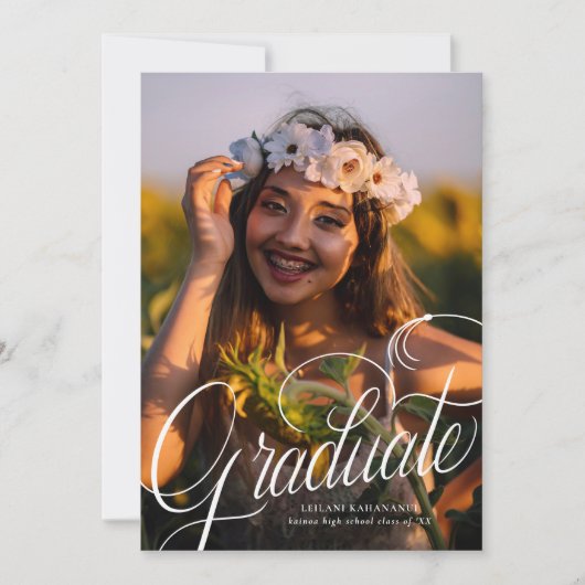 Invitation Script Modern Photo Graduation Party (Devant)