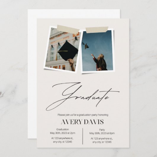 Invitation - Script moderne (Devant / Derrière)