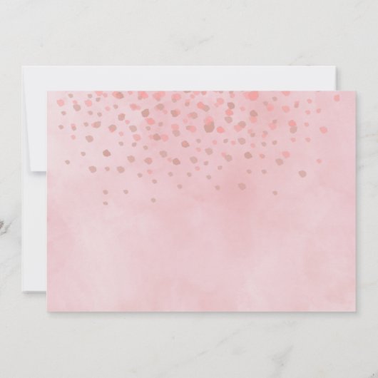 Invitation Script moderne 1er Anniversaire Confetti Rose Conf (Dos)