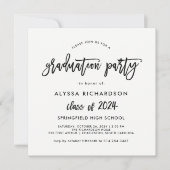 Invitation Script moderne | 2024 Graduation Party Photo Retou (Devant)