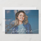 Invitation Script moderne 21e anniversaire de la fête photo h (Dos)