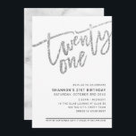 Invitation SCRIPT MODERNE 21e anniversaire parties scintillan<br><div class="desc">par kat massard >>> https://linktr.ee/simplysweetpaperie <<< Un design branché et écrit à la main pour votre 21E ANNIVERSAIRE - J'ai la plupart des âges disponibles en magasin CONSEIL :: 1. Pour modifier/déplacer des graphiques et des polices et ajouter du texte - cliquez sur le bouton "customiser". - - - -...</div>