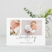 Invitation Script moderne 2 Photos Christening (Debout devant)