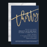 Invitation SCRIPT MODERNE 30 anniversaire parties scintillant<br><div class="desc">par kat massard >>> https://linktr.ee/simplysweetpaperie <<< Un design branché et écrit à la main pour votre 30ÈME ANNIVERSAIRE - J'ai la plupart des âges disponibles en magasin CONSEIL :: 1. Pour modifier/déplacer des graphiques et des polices et ajouter du texte - cliquez sur le bouton "customiser". - - - -...</div>