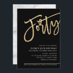 Invitation SCRIPT MODERNE 40e anniversaire de fête or noir bl<br><div class="desc">par kat massard >>> https://linktr.ee/simplysweetpaperie <<< Un design branché et écrit à la main pour votre 40ÈME ANNIVERSAIRE - J'ai la plupart des âges disponibles en magasin CONSEIL :: 1. Pour modifier/déplacer des graphiques et des polices et ajouter du texte - cliquez sur le bouton "customiser". - - - -...</div>