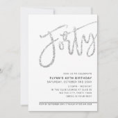 Invitation SCRIPT MODERNE 40e anniversaire parties scintillan (Devant)